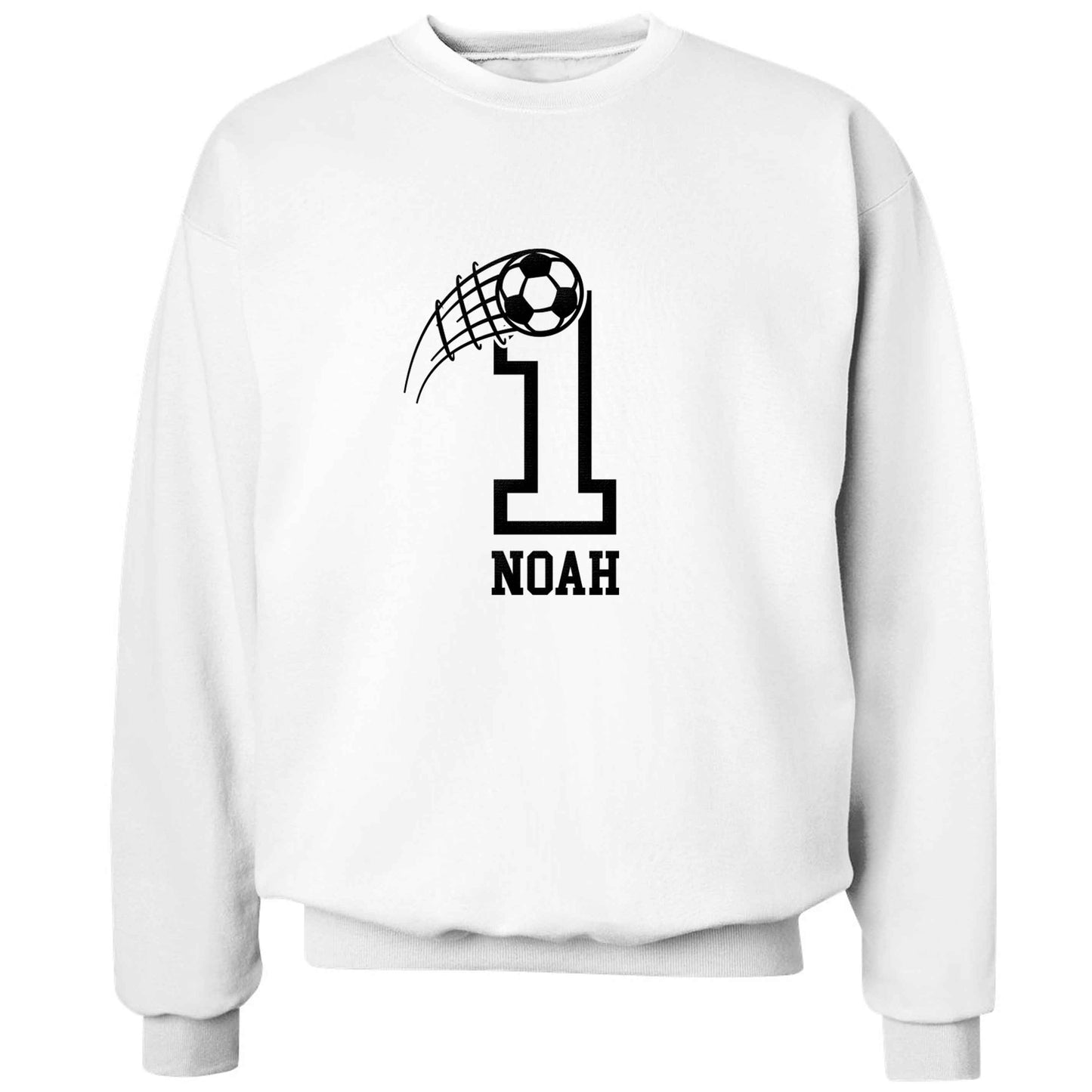 Personalised football number adult's unisex white sweater 2XL