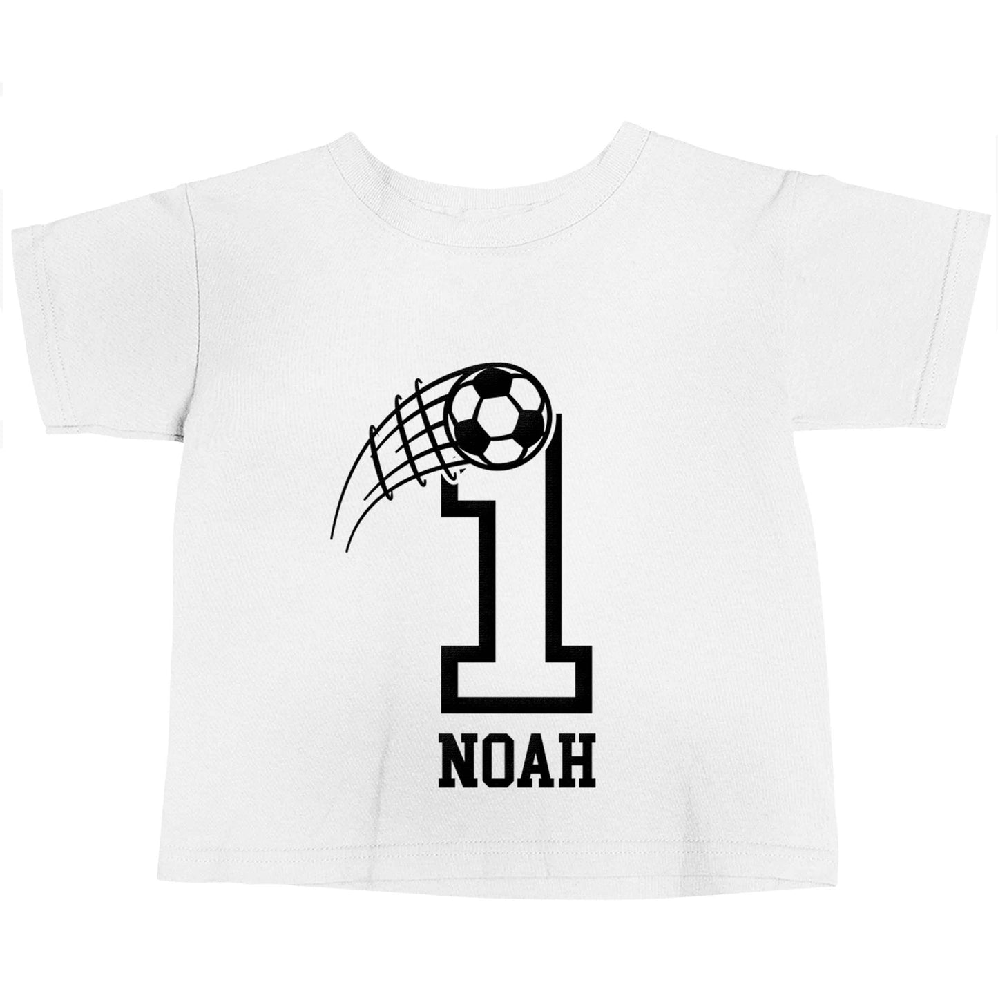 Personalised football number white baby toddler Tshirt 2 Years