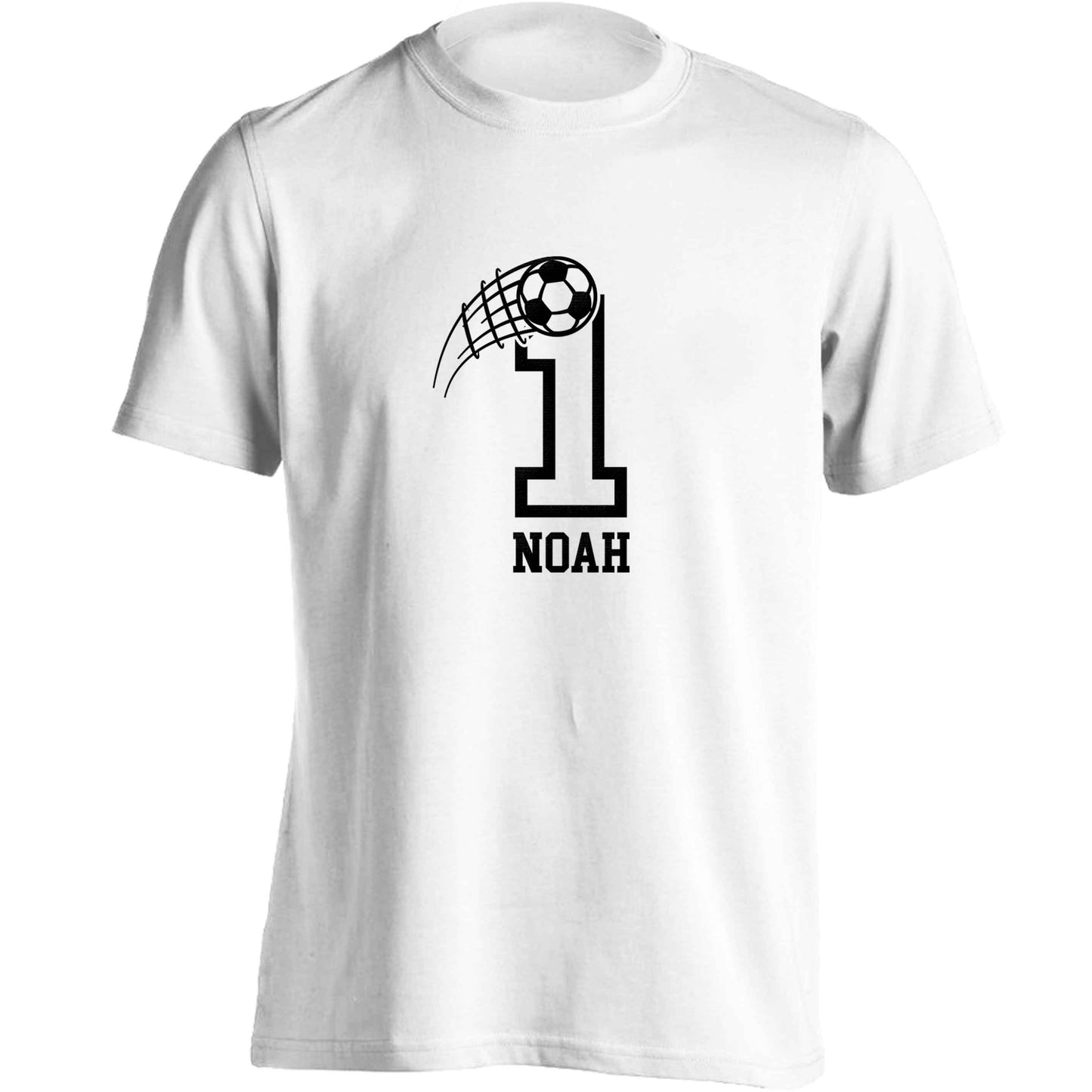 Personalised football number adults unisex white Tshirt 2XL