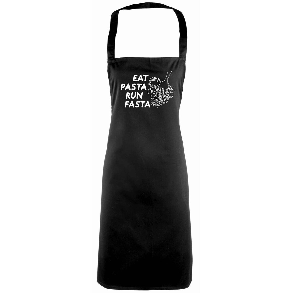 Eat pasta run fasta adults black apron