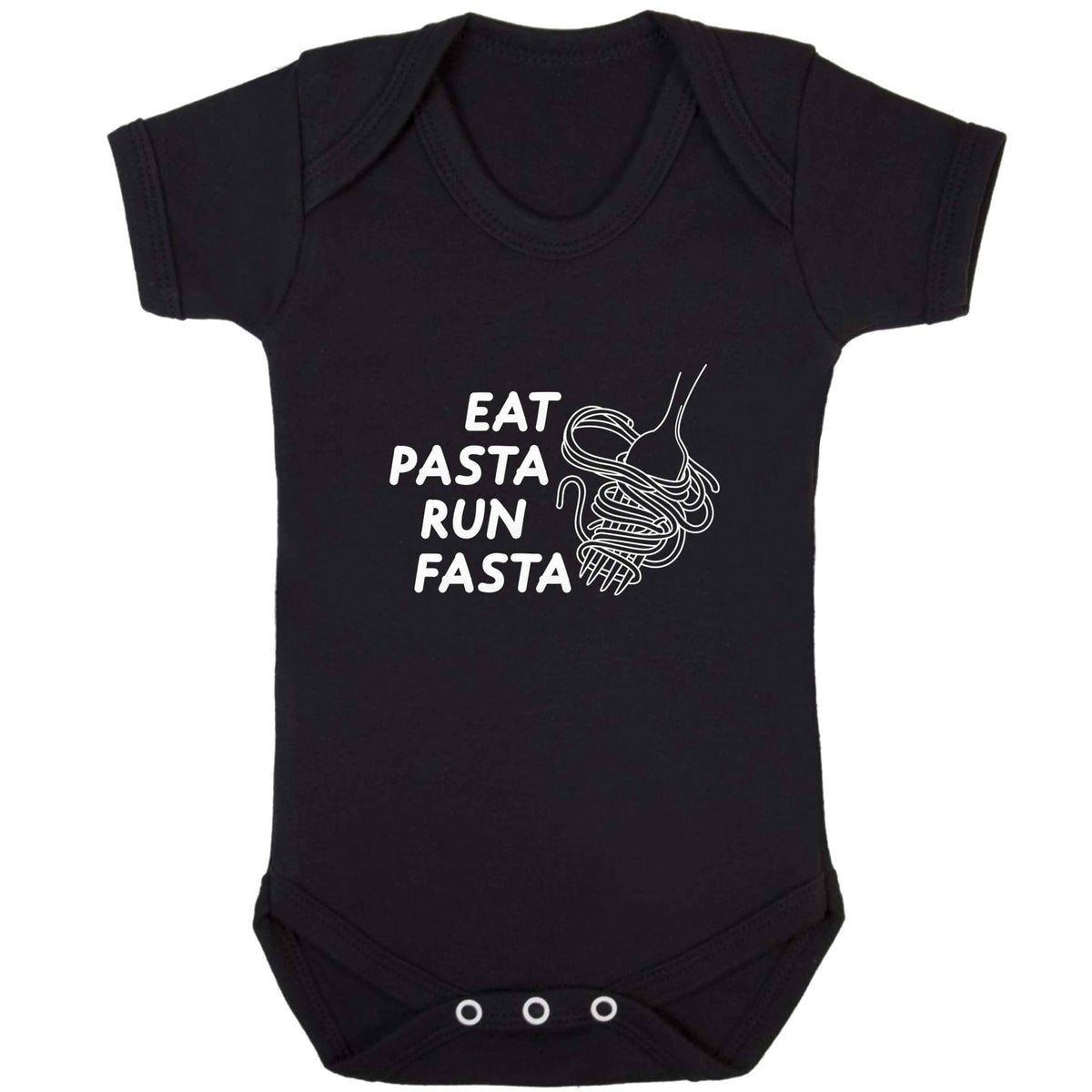 Eat pasta run fasta baby bodysuit black 18-24 months