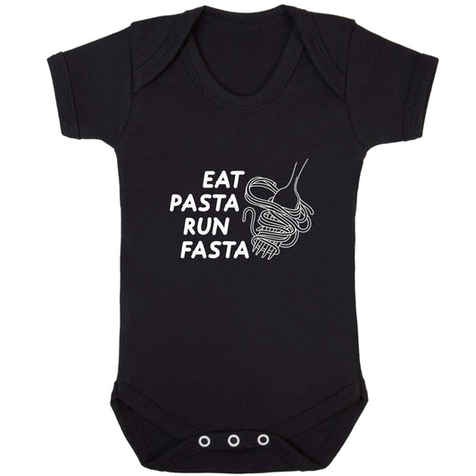 Eat pasta run fasta baby bodysuit black 18-24 months