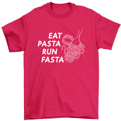 Eat pasta run fasta Children's pink Tshirt 12-13 Years
