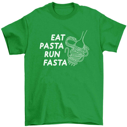 Eat pasta run fasta Children's green Tshirt 12-13 Years