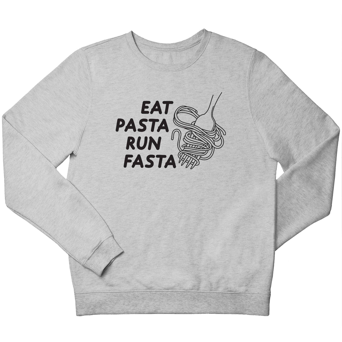 Eat pasta run fasta children's grey sweater 12-13 Years