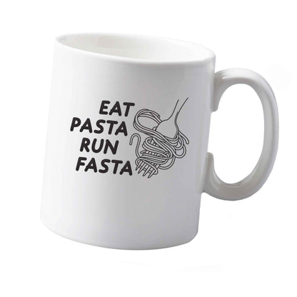 10 oz Eat pasta run fasta ceramic mug  both sides