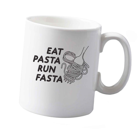 10 oz Eat pasta run fasta ceramic mug  both sides