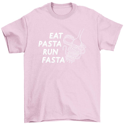 Eat pasta run fasta Children's light pink Tshirt 12-13 Years
