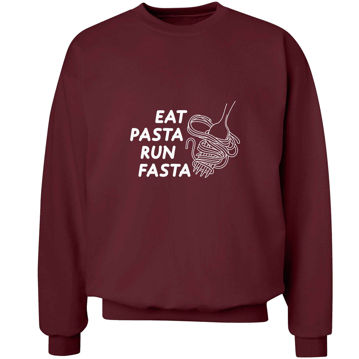 Eat pasta run fasta adult's unisex maroon sweater 2XL