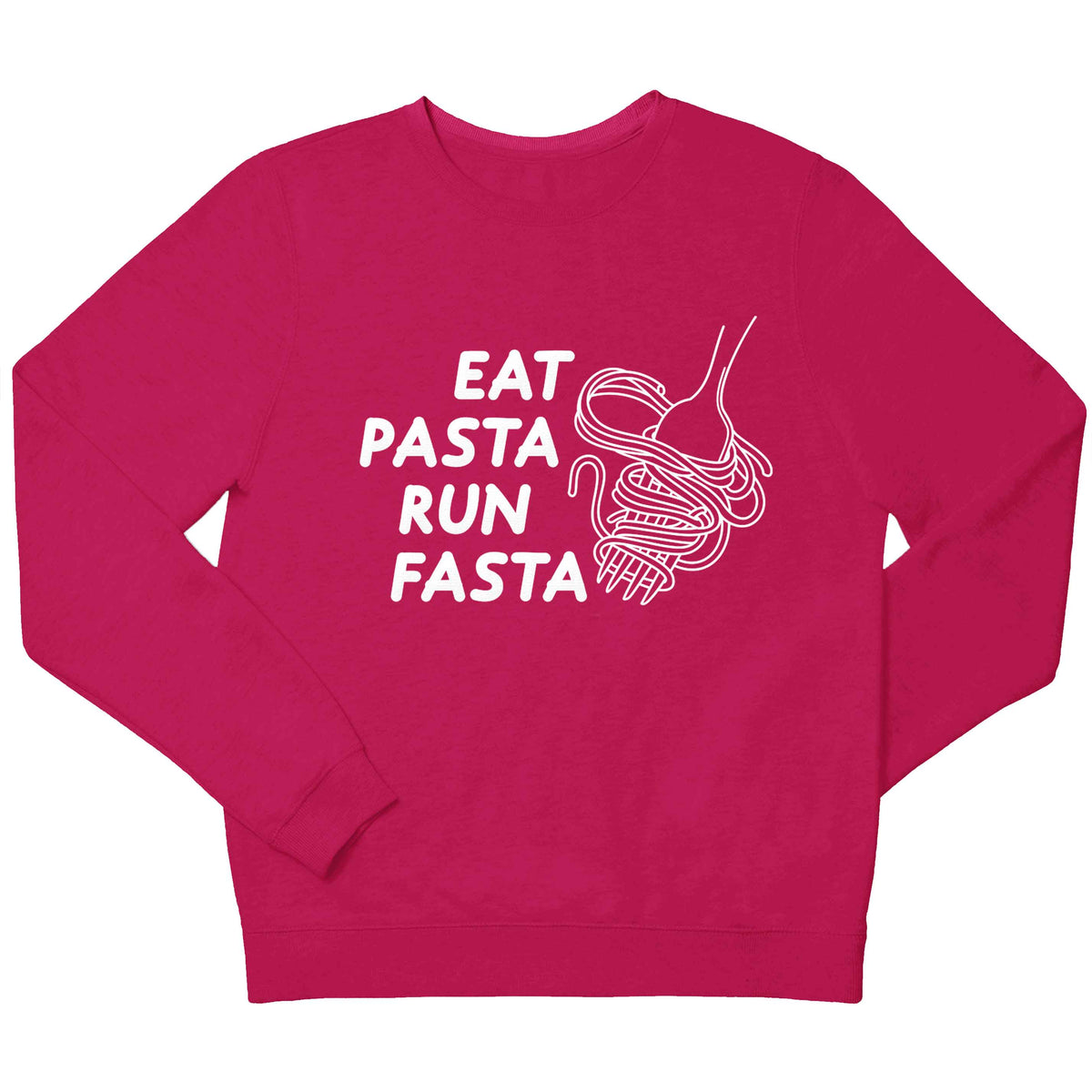 Eat pasta run fasta children's pink sweater 12-13 Years