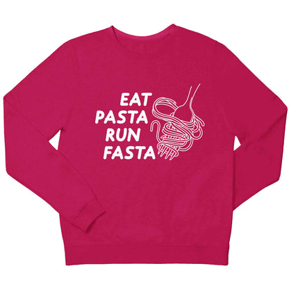 Eat pasta run fasta children's pink sweater 12-13 Years