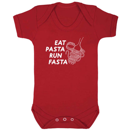 Eat pasta run fasta baby bodysuit red 18-24 months
