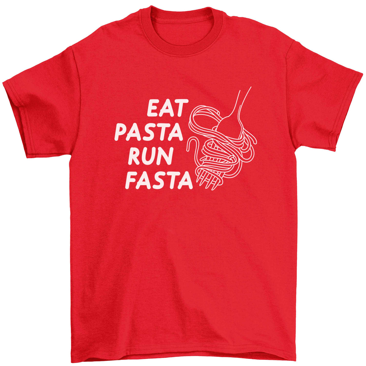 Eat pasta run fasta Children's red Tshirt 12-13 Years