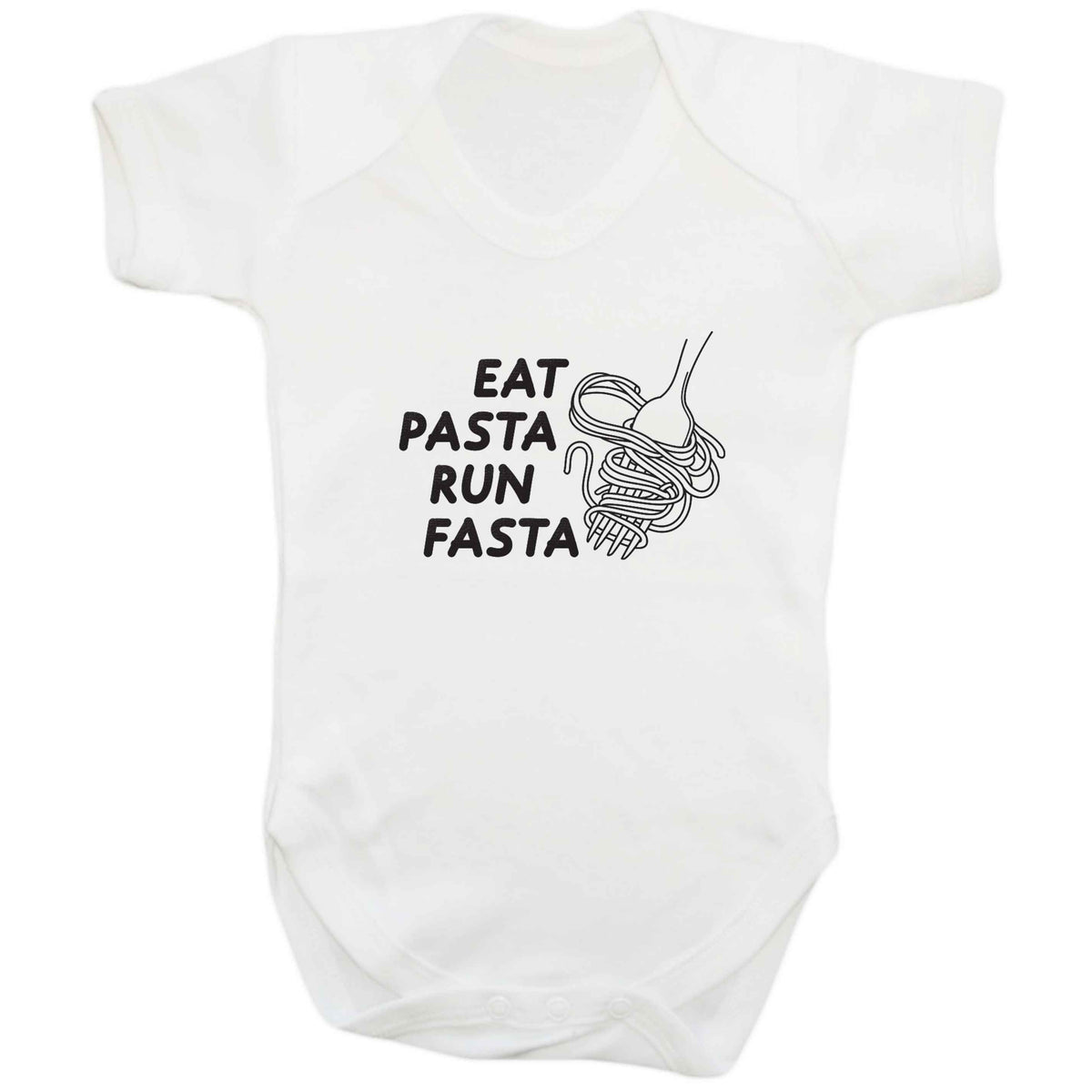 Eat pasta run fasta baby bodysuit white 18-24 months