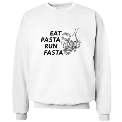 Eat pasta run fasta adult's unisex white sweater 2XL