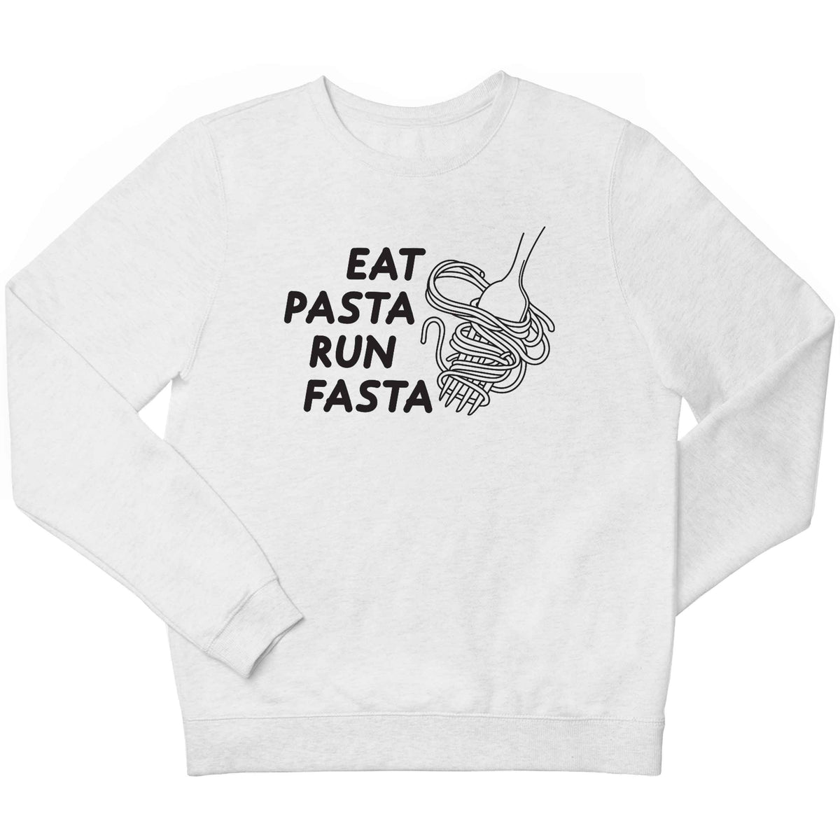 Eat pasta run fasta children's white sweater 12-13 Years