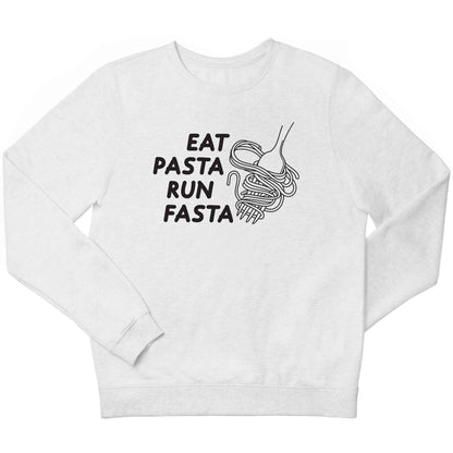 Eat pasta run fasta children's white sweater 12-13 Years