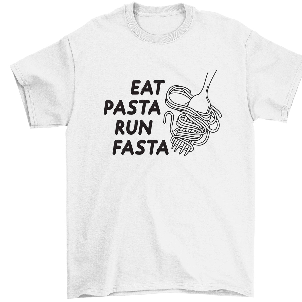 Eat pasta run fasta Children's white Tshirt 12-13 Years