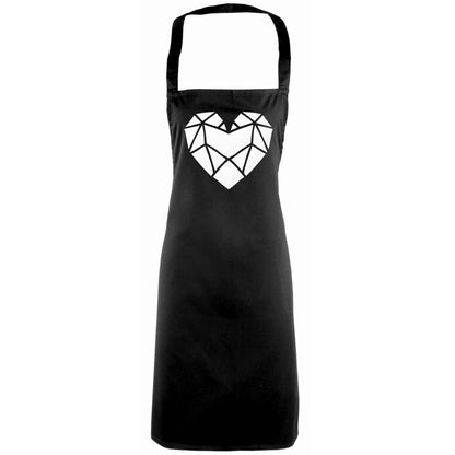Geometric heart adults black apron