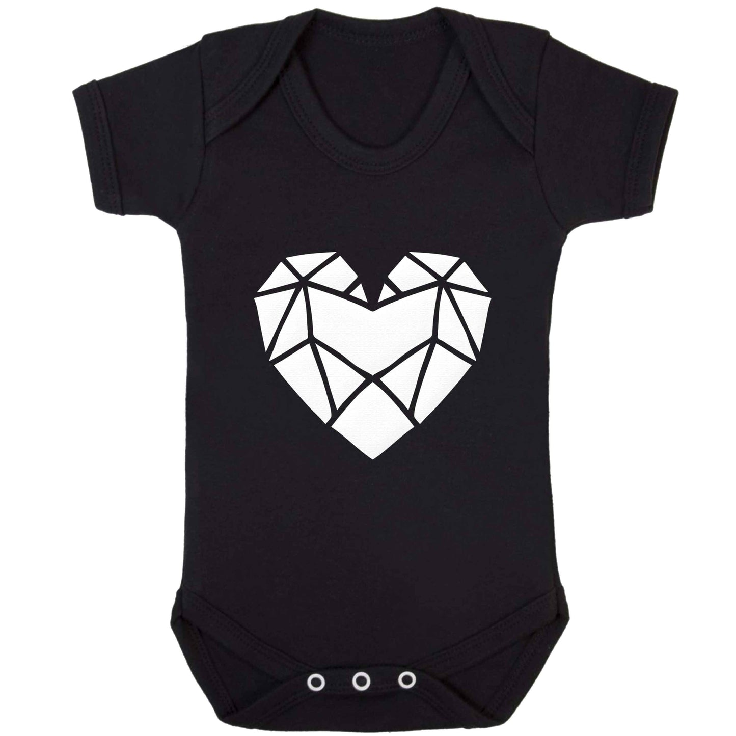Geometric heart baby bodysuit black 18-24 months