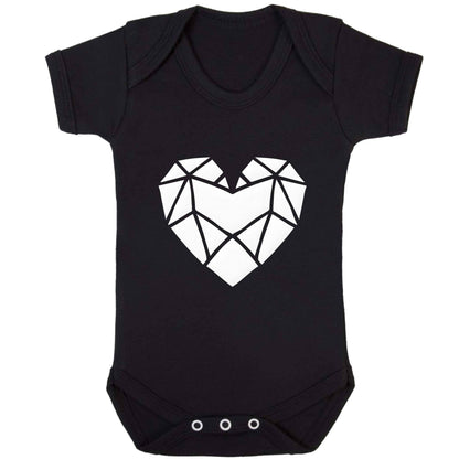 Geometric heart baby bodysuit black 18-24 months
