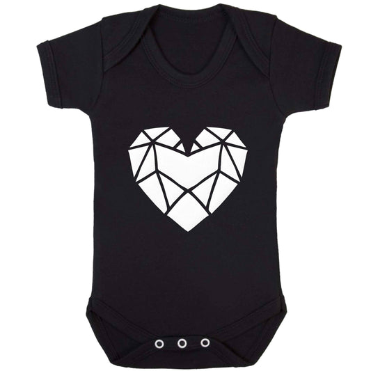 Geometric heart baby bodysuit black 18-24 months