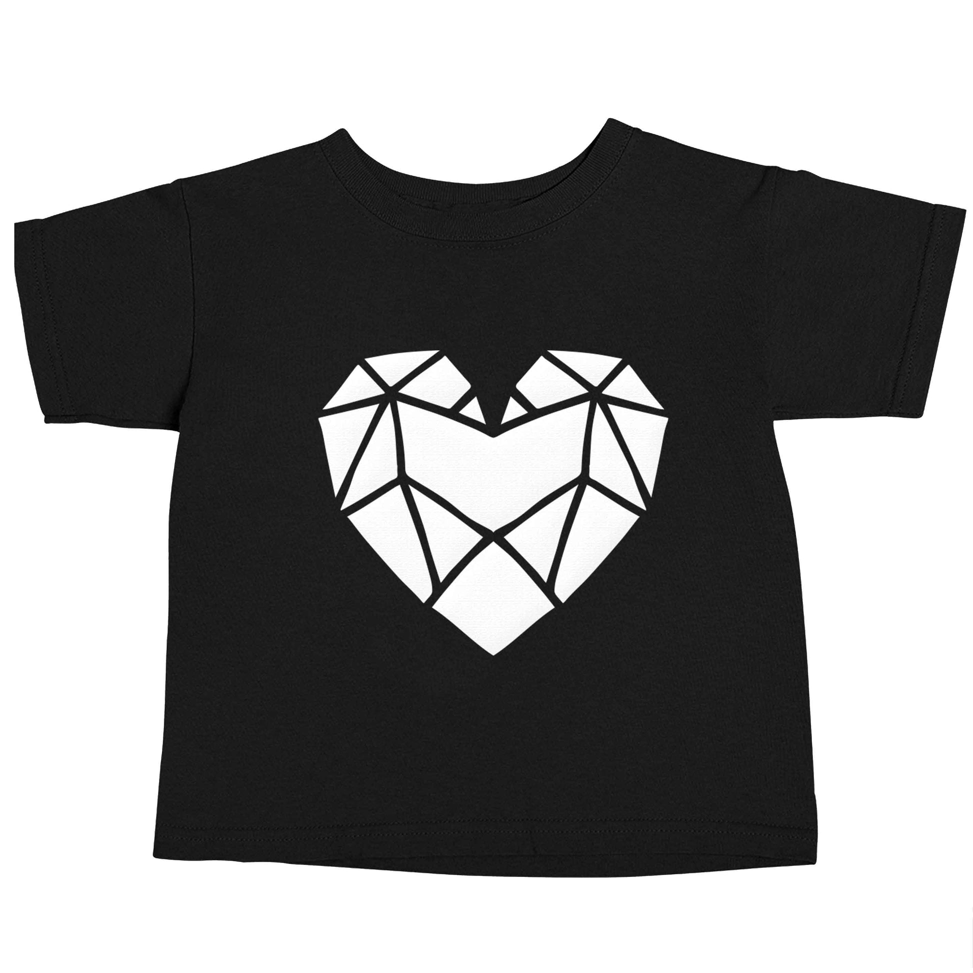 Geometric heart Black baby toddler Tshirt 2 years