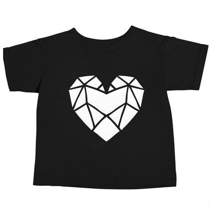 Geometric heart Black baby toddler Tshirt 2 years