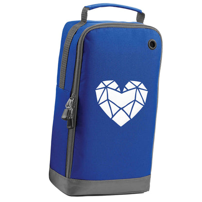 Geometric heart blue sports shoe bag vertical print