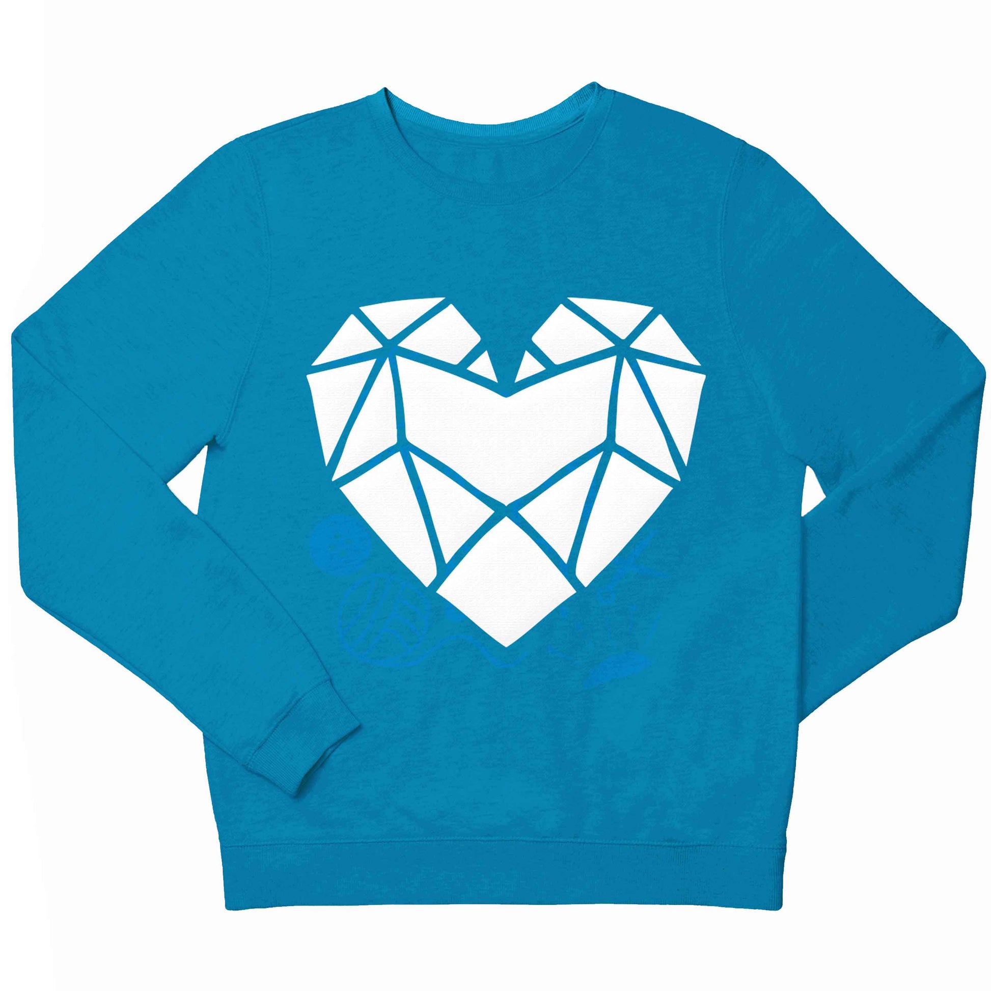 Geometric heart children's blue sweater 12-13 Years
