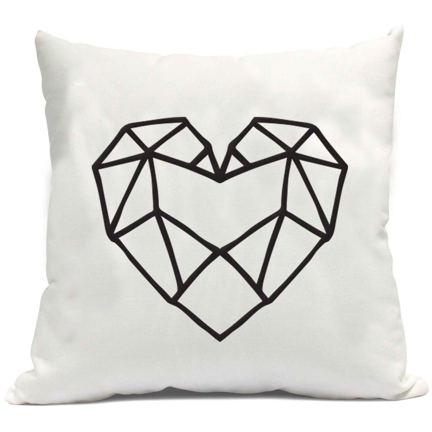 Geometric heart cushion cover