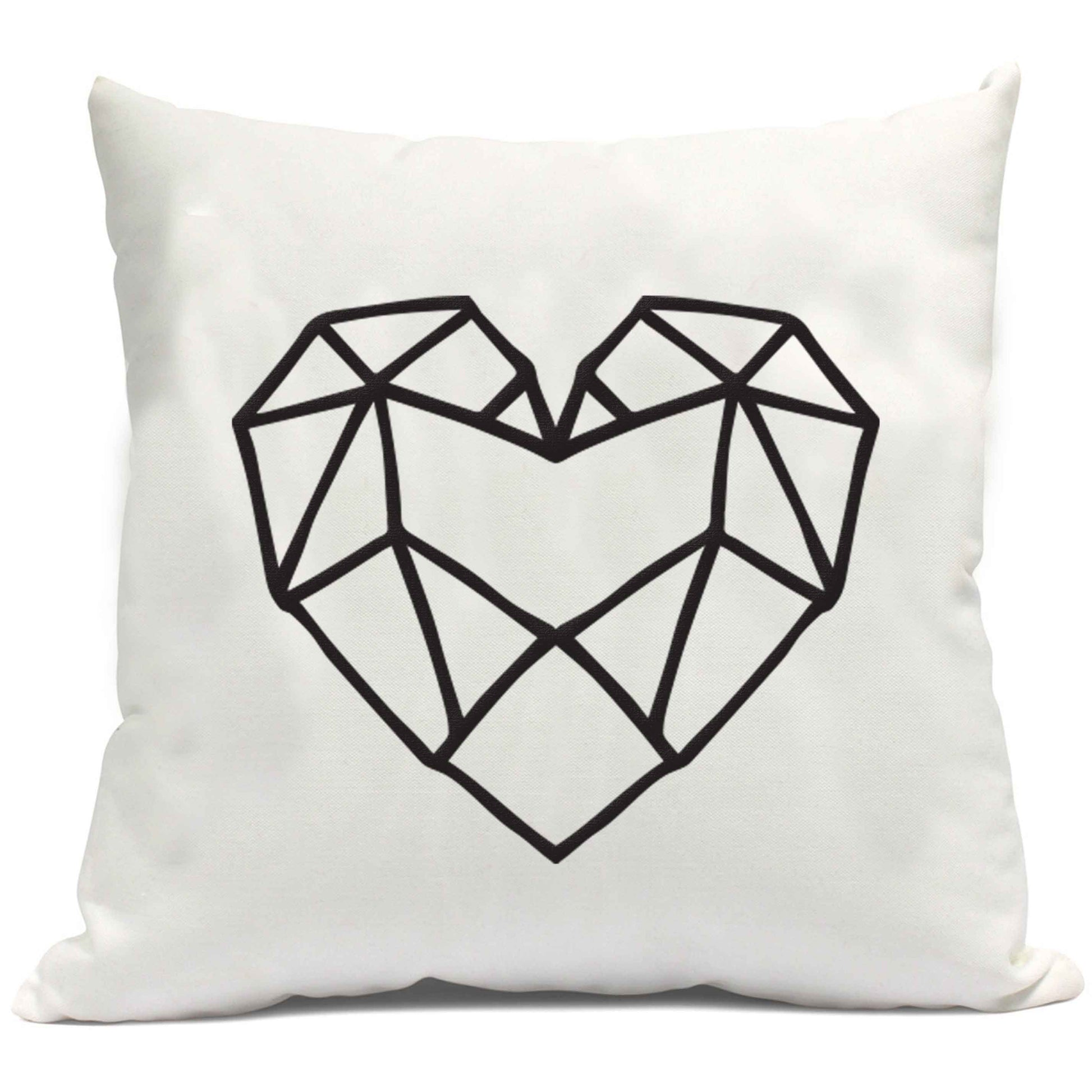 Geometric heart cushion cover