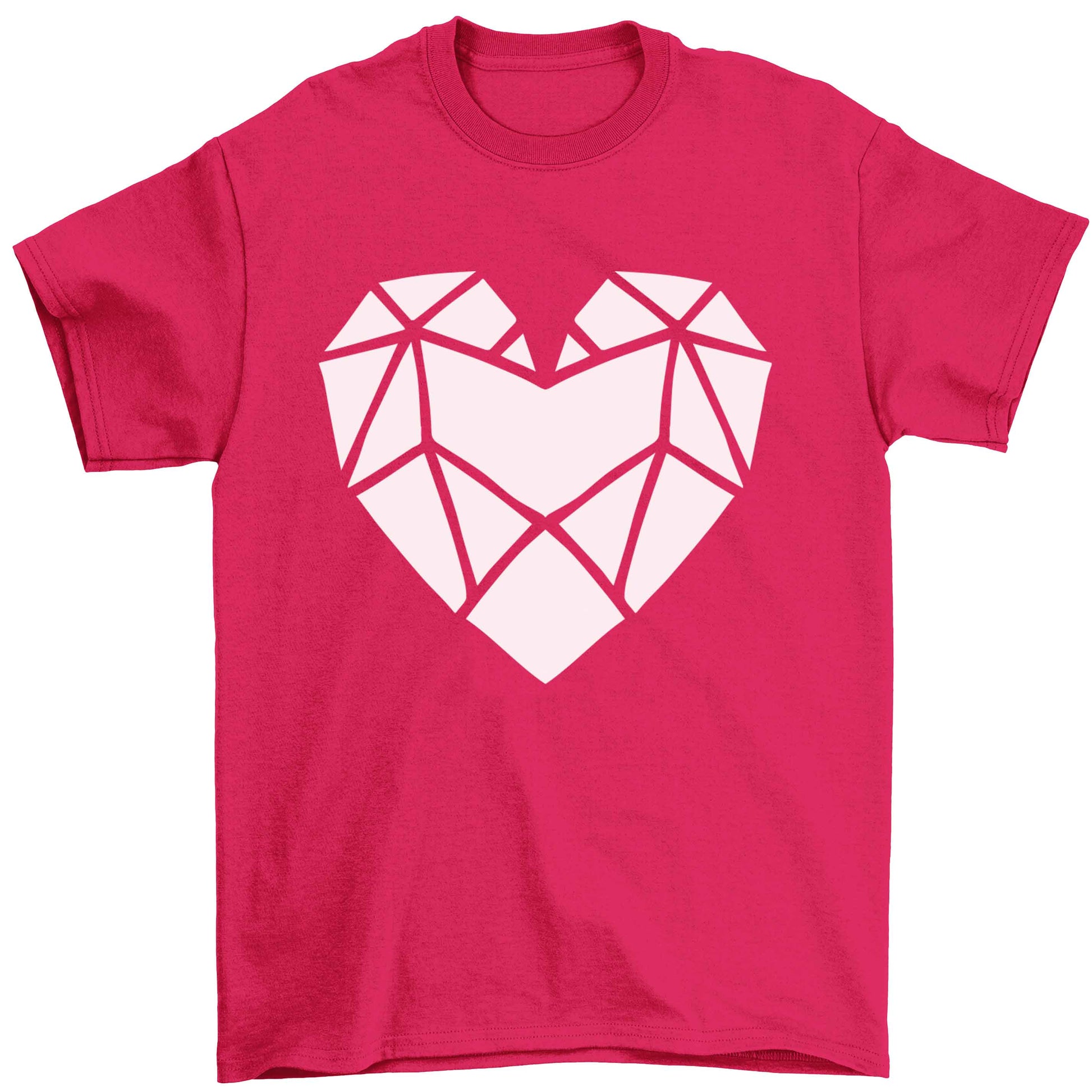 Geometric heart Children's pink Tshirt 12-13 Years