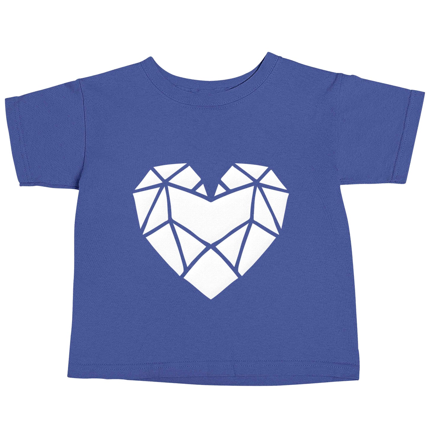 Geometric heart blue baby toddler Tshirt 2 Years