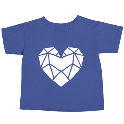 Geometric heart blue baby toddler Tshirt 2 Years