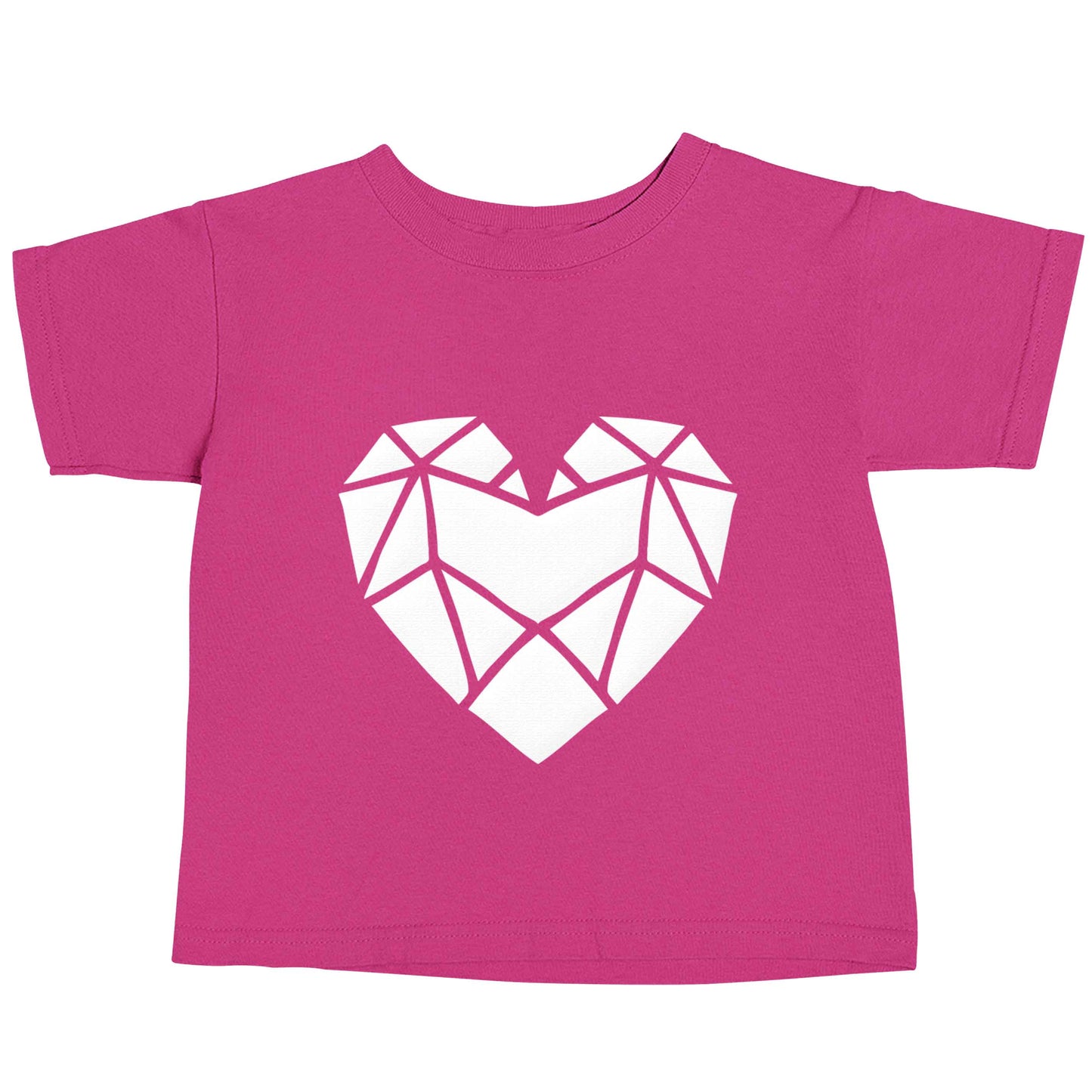 Geometric heart pink baby toddler Tshirt 2 Years
