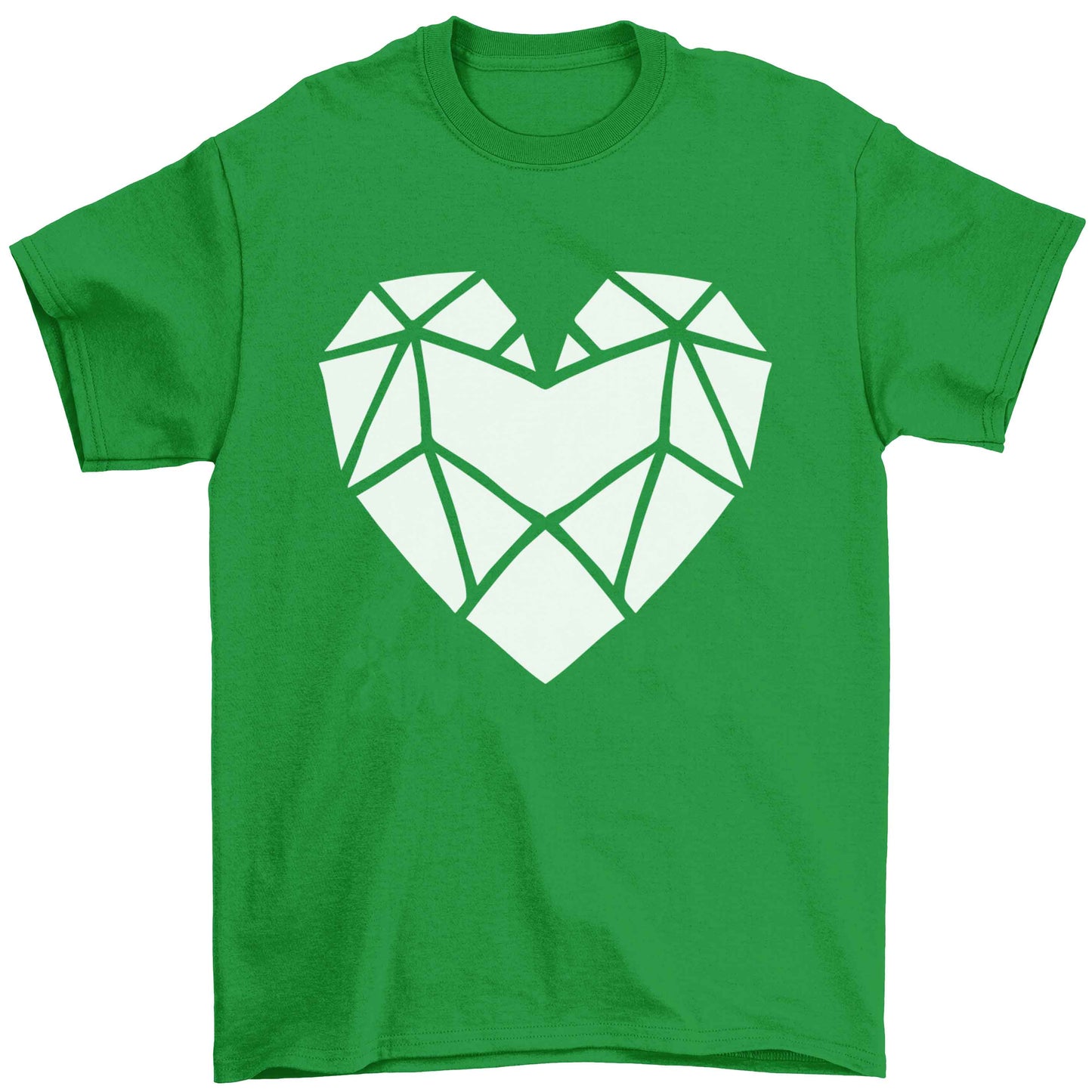 Geometric heart Children's green Tshirt 12-13 Years