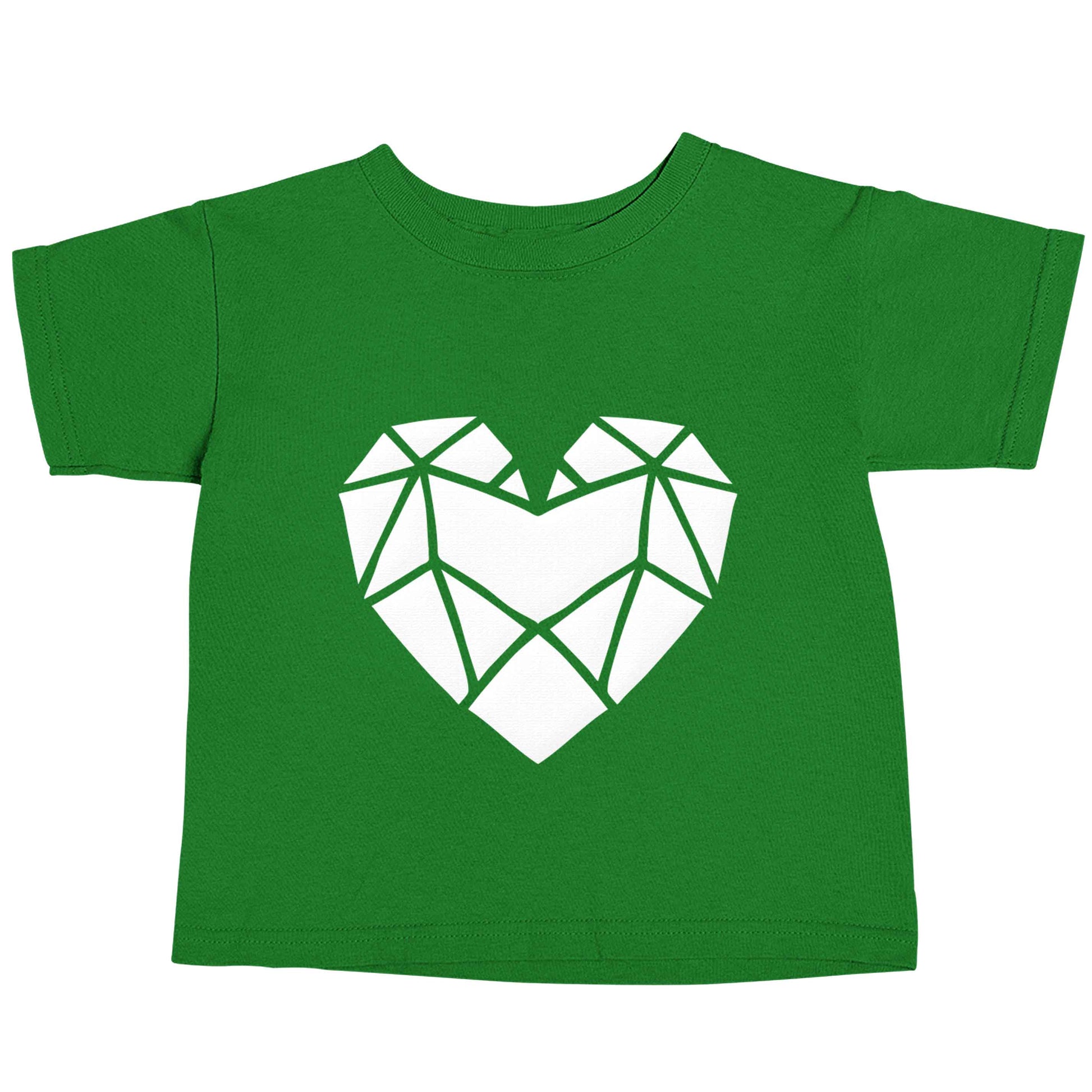 Geometric heart green baby toddler Tshirt 2 Years