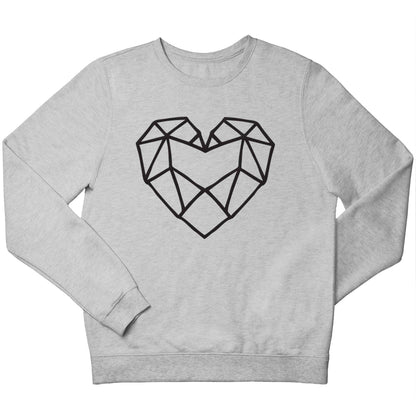 Geometric heart children's grey sweater 12-13 Years