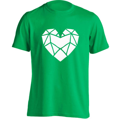 Geometric heart adults unisex green Tshirt 2XL