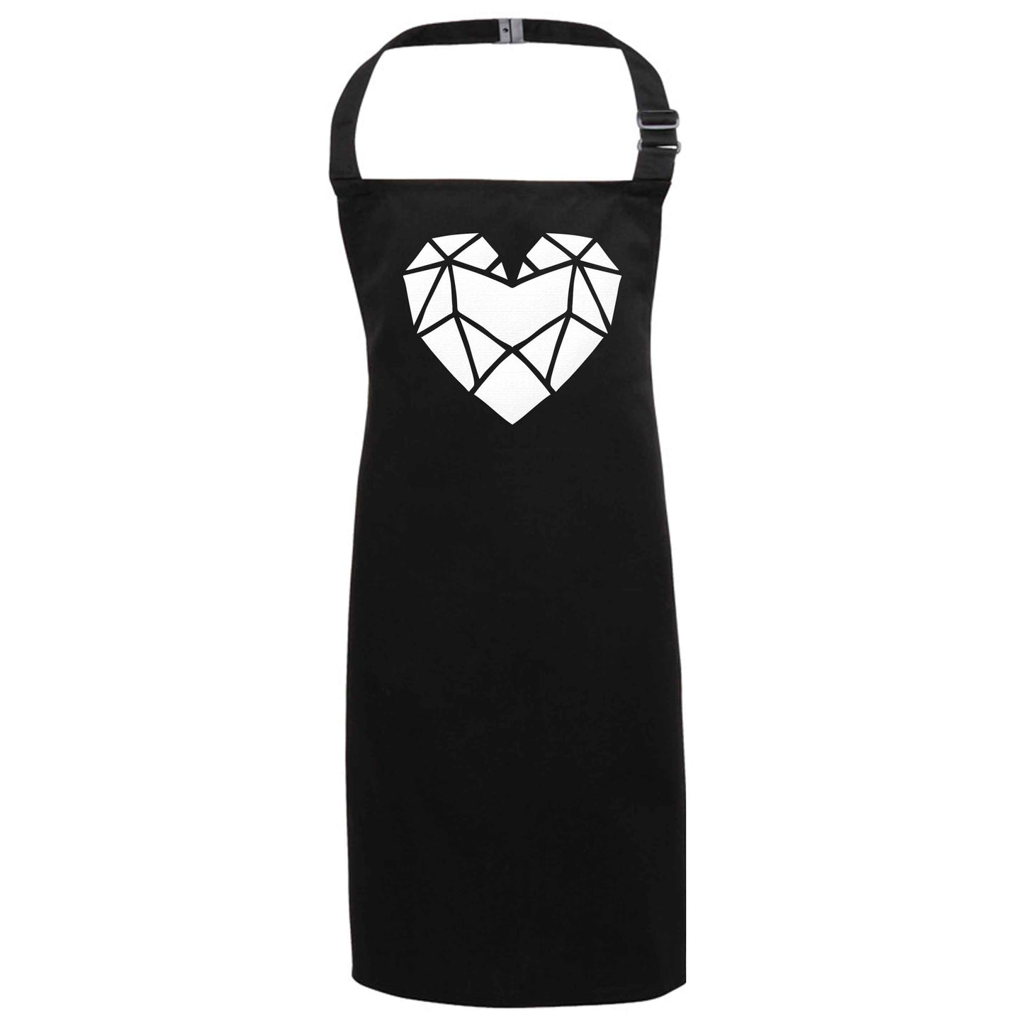 Geometric heart black apron 7-10 years