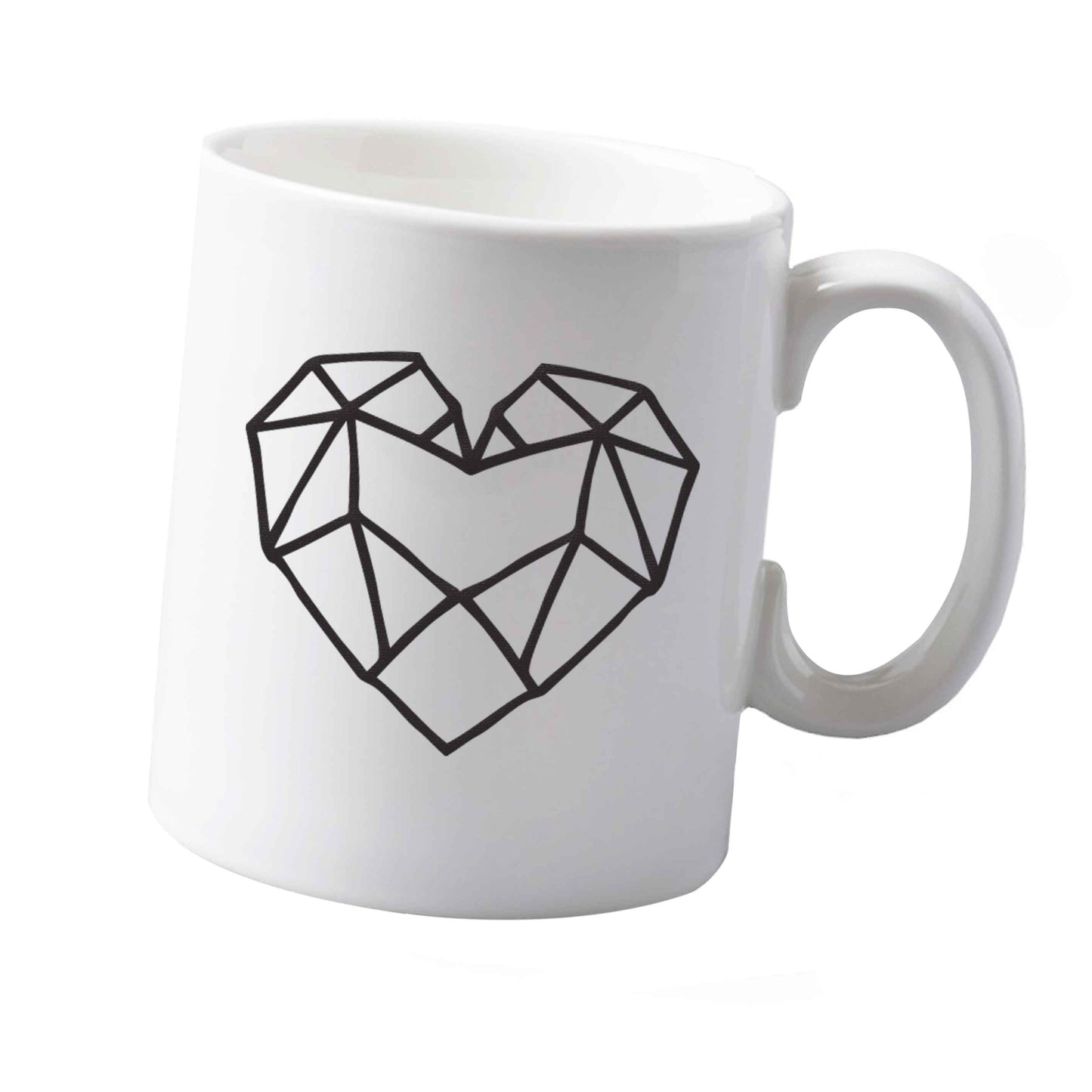 10 oz Geometric heart ceramic mug  both sides