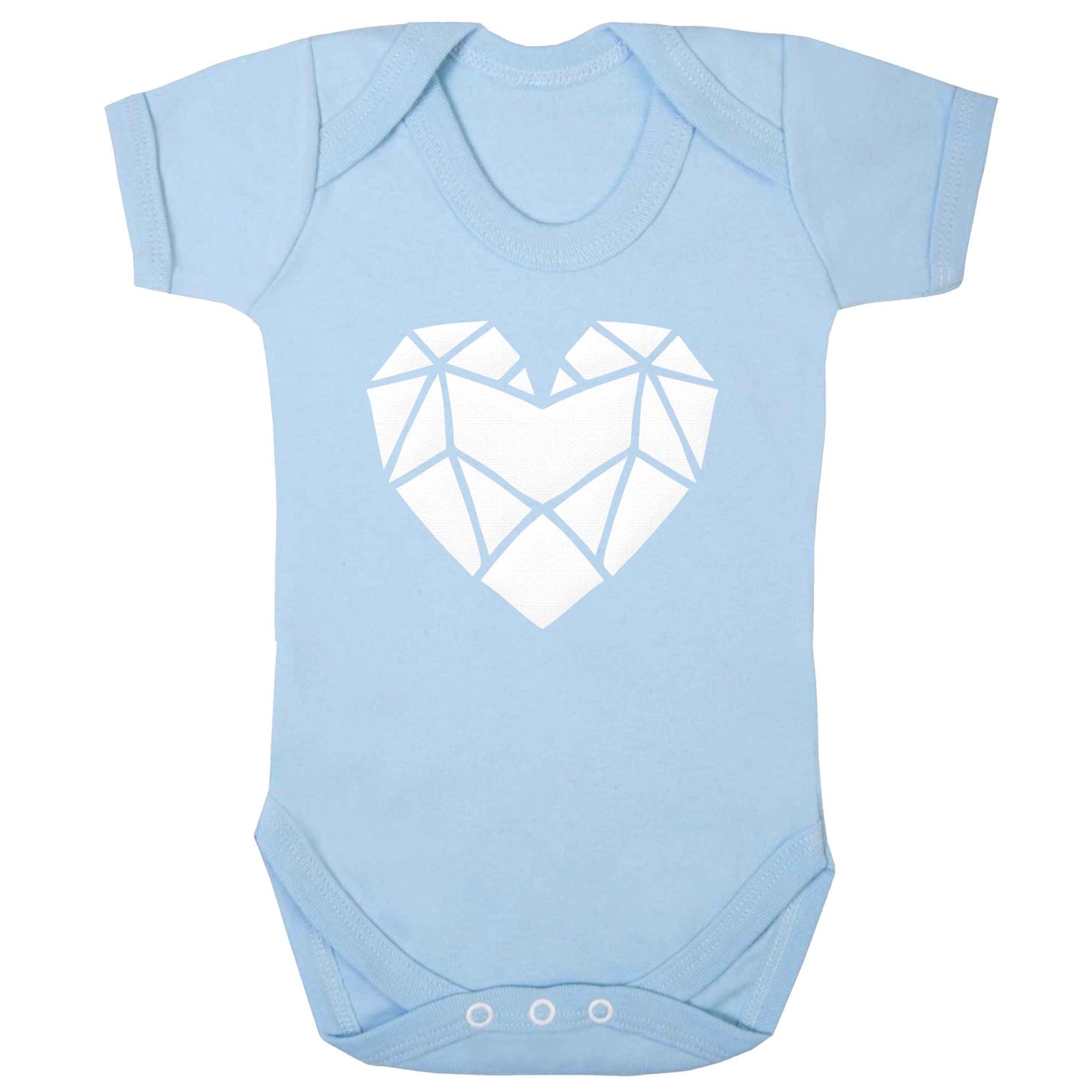 Geometric heart baby bodysuit pale blue 18-24 months