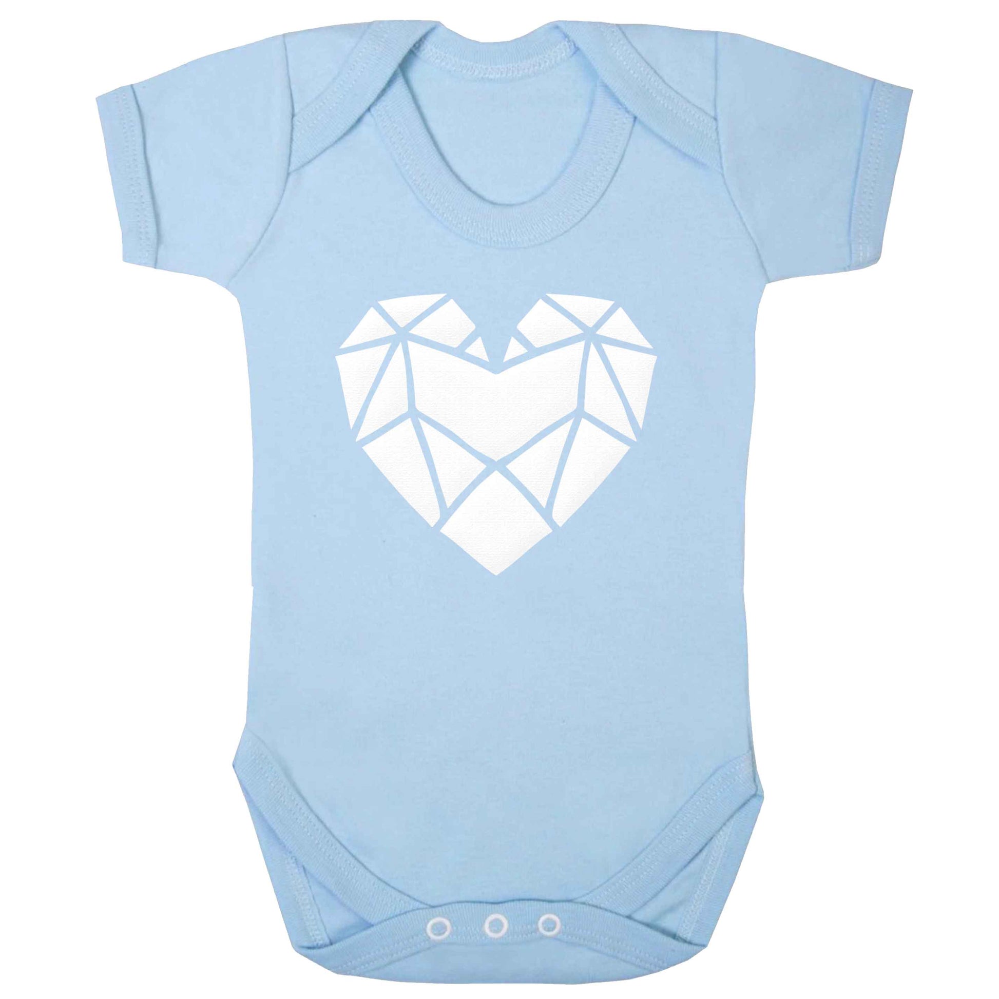 Geometric heart baby bodysuit pale blue 18-24 months