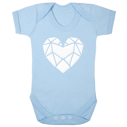 Geometric heart baby bodysuit pale blue 18-24 months