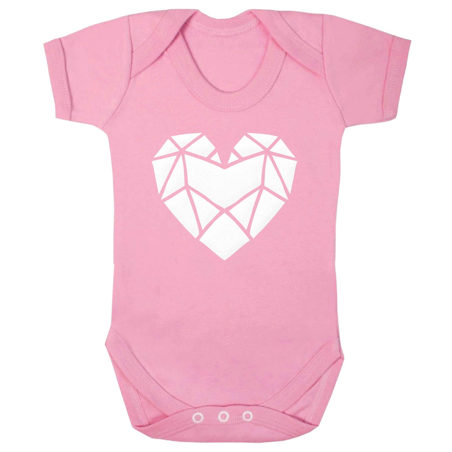 Geometric heart baby bodysuit pale pink 18-24 months