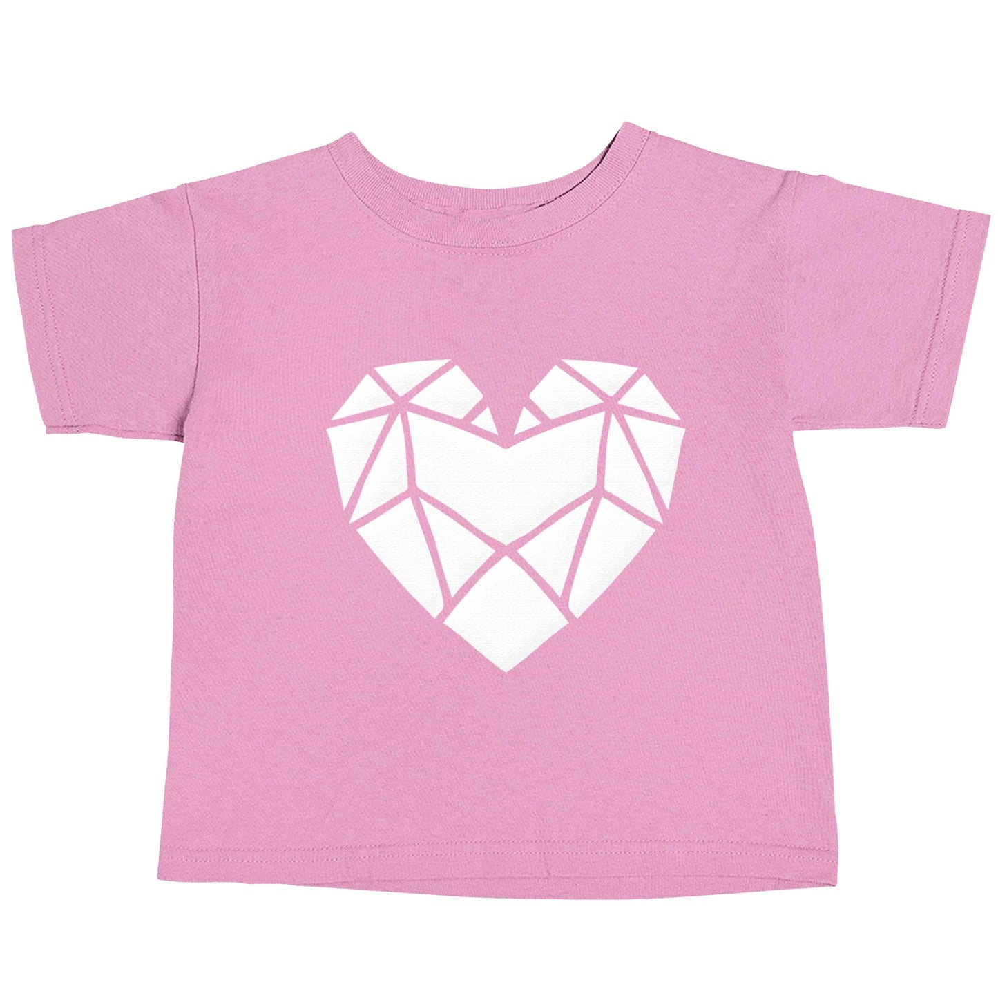 Geometric heart light pink baby toddler Tshirt 2 Years