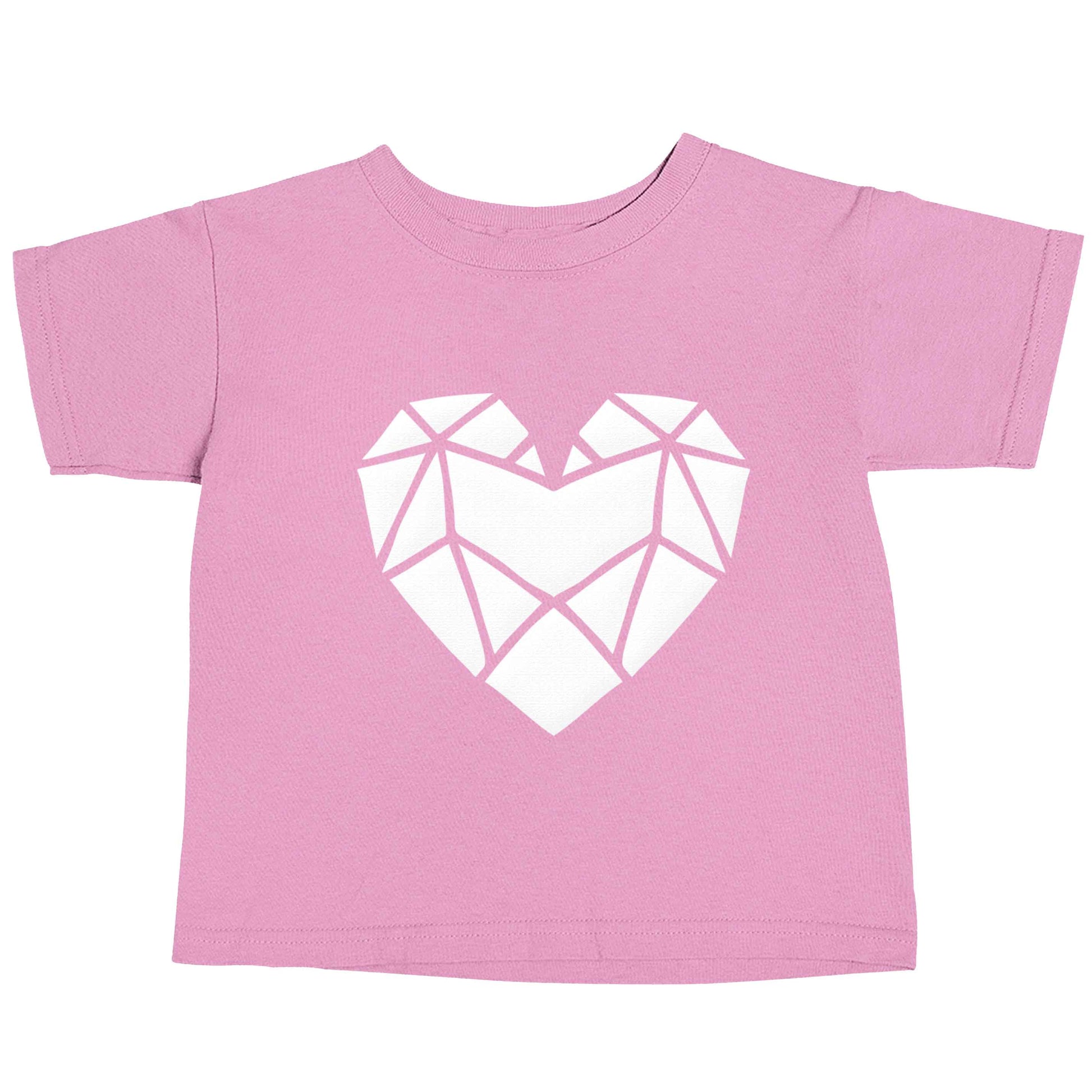 Geometric heart light pink baby toddler Tshirt 2 Years