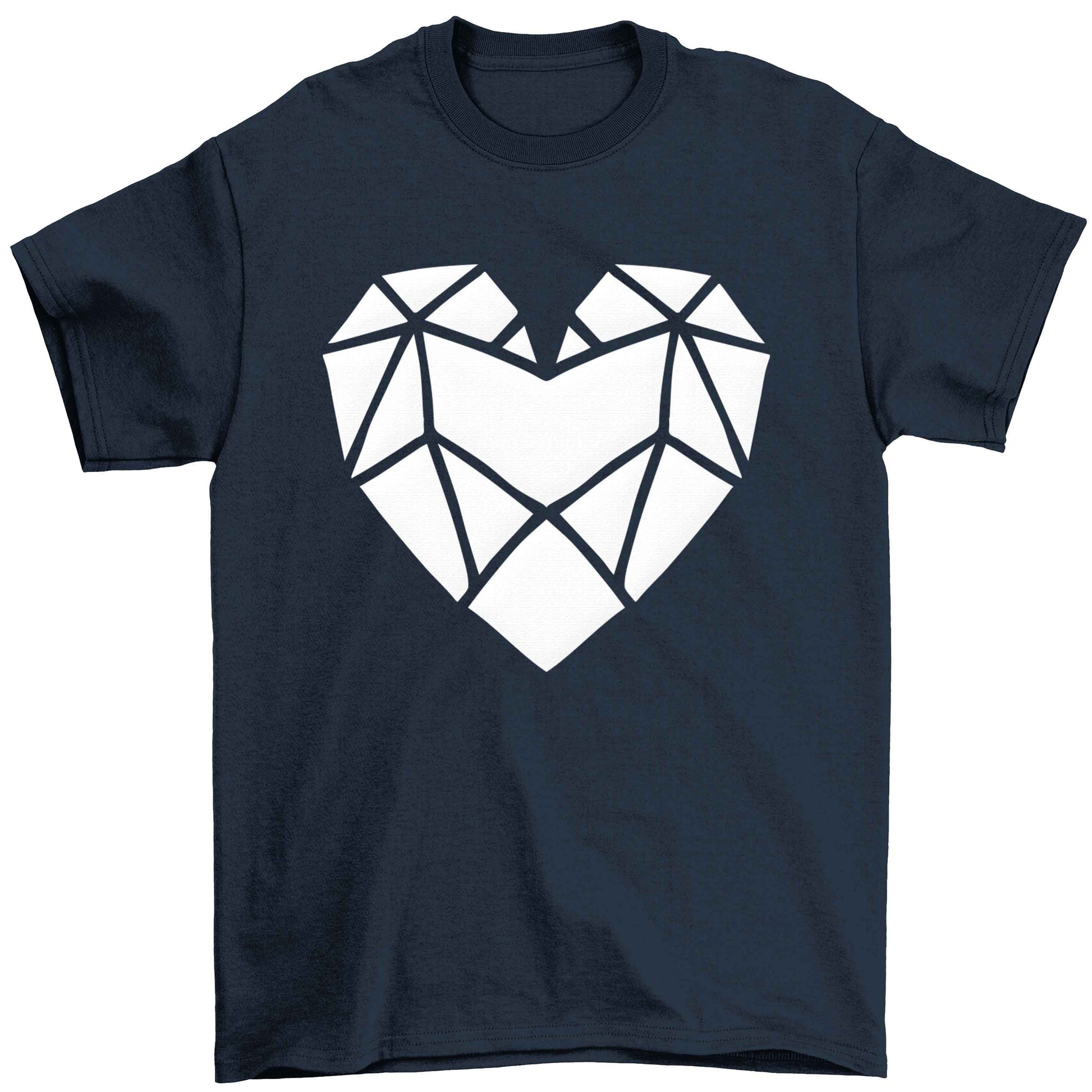 Geometric heart Children's navy Tshirt 12-13 Years
