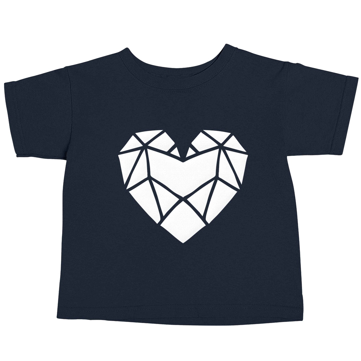 Geometric heart navy baby toddler Tshirt 2 Years